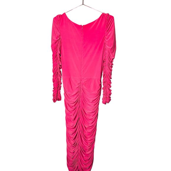 Aliétte Barbie Pink Ruched Draped Neckline Cowl Neck Gown Dress Size 10 - Picture 7 of 16